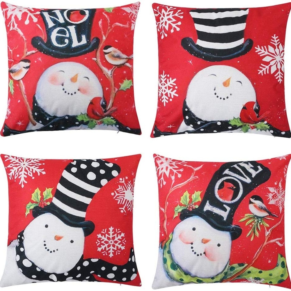 4 Christmas  Pillow Cover Throw Decor